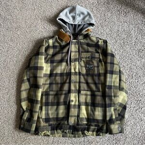 Burton Men's Dunmore Insulated Jacket Plaid Hooded Snowboard Medium Dryride